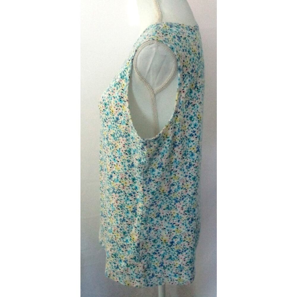 Croft & Barrow Women's Sleeveless Blue Floral Print Tank Shirt Size XL - Picture 4 of 9